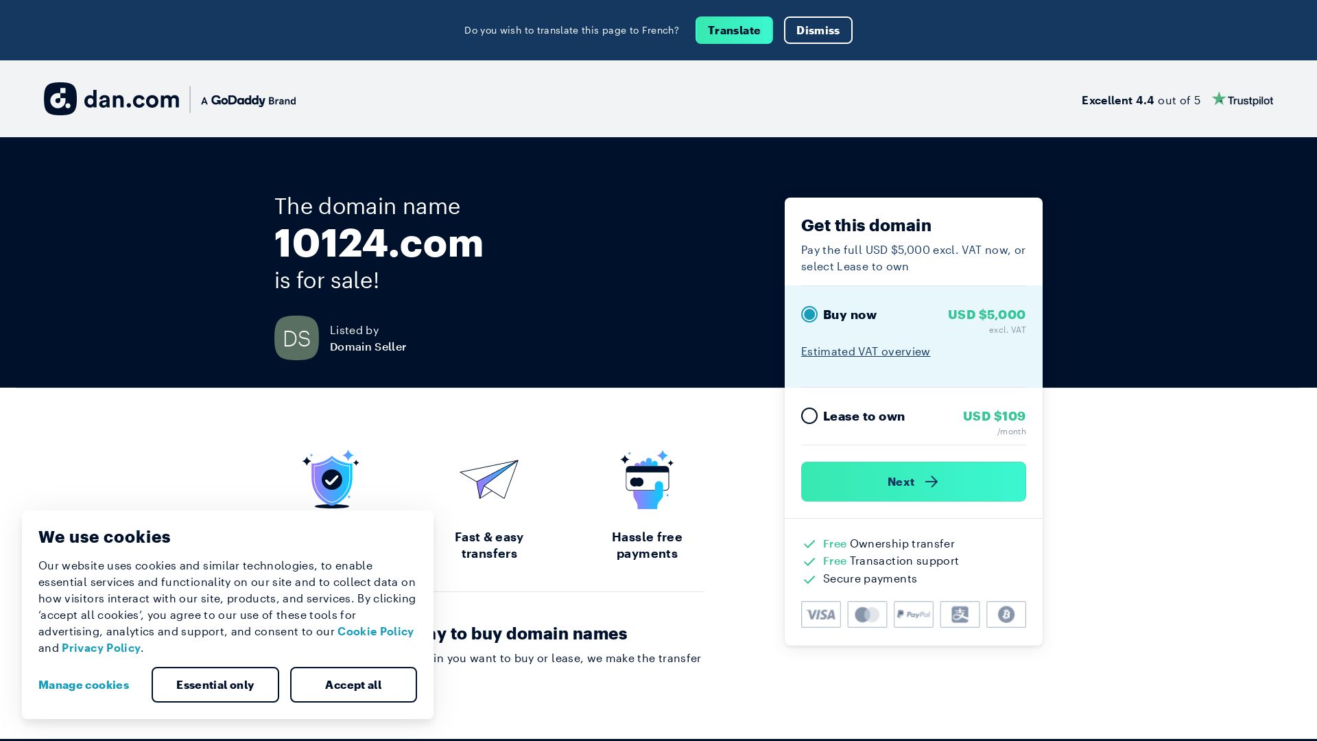 État du site web 10124.com est   EN LIGNE