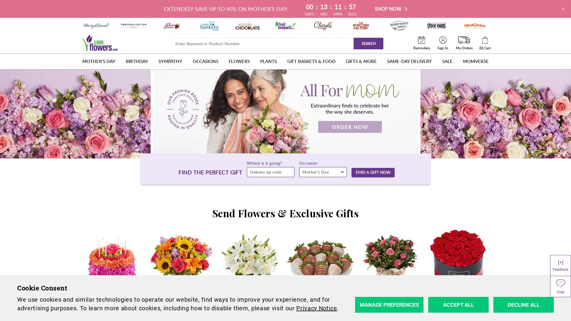 État du site web 1800flowers.com est   EN LIGNE