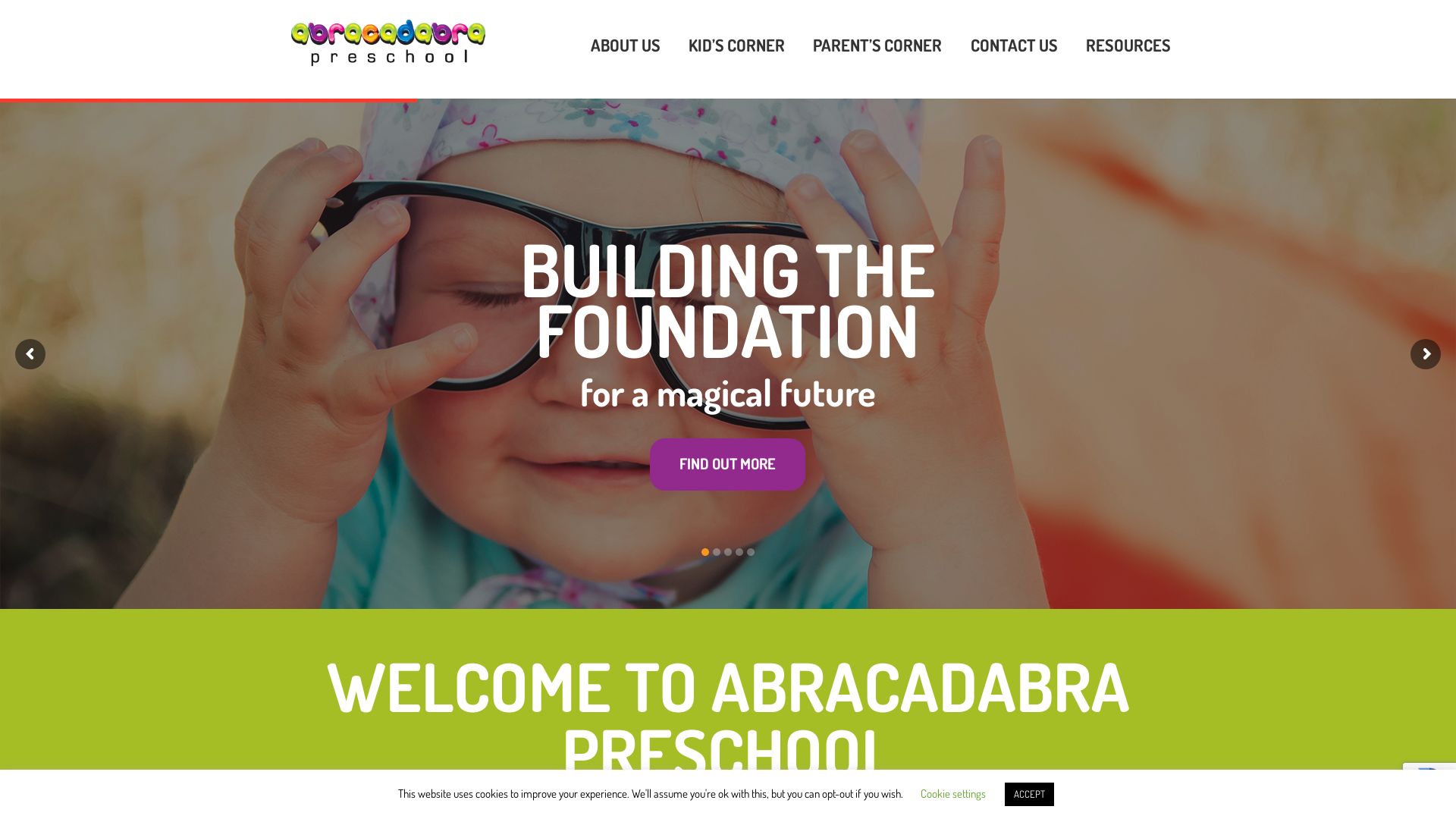État du site web abracadabrapreschool.co.uk est   EN LIGNE