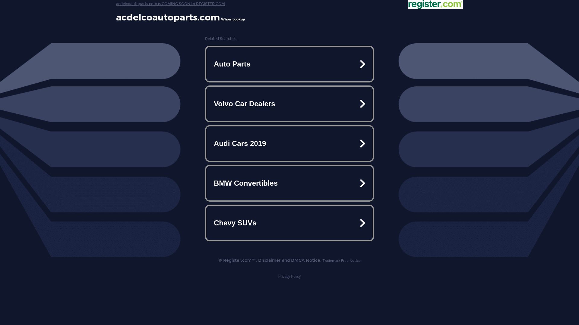 État du site web acdelcoautoparts.com est   EN LIGNE