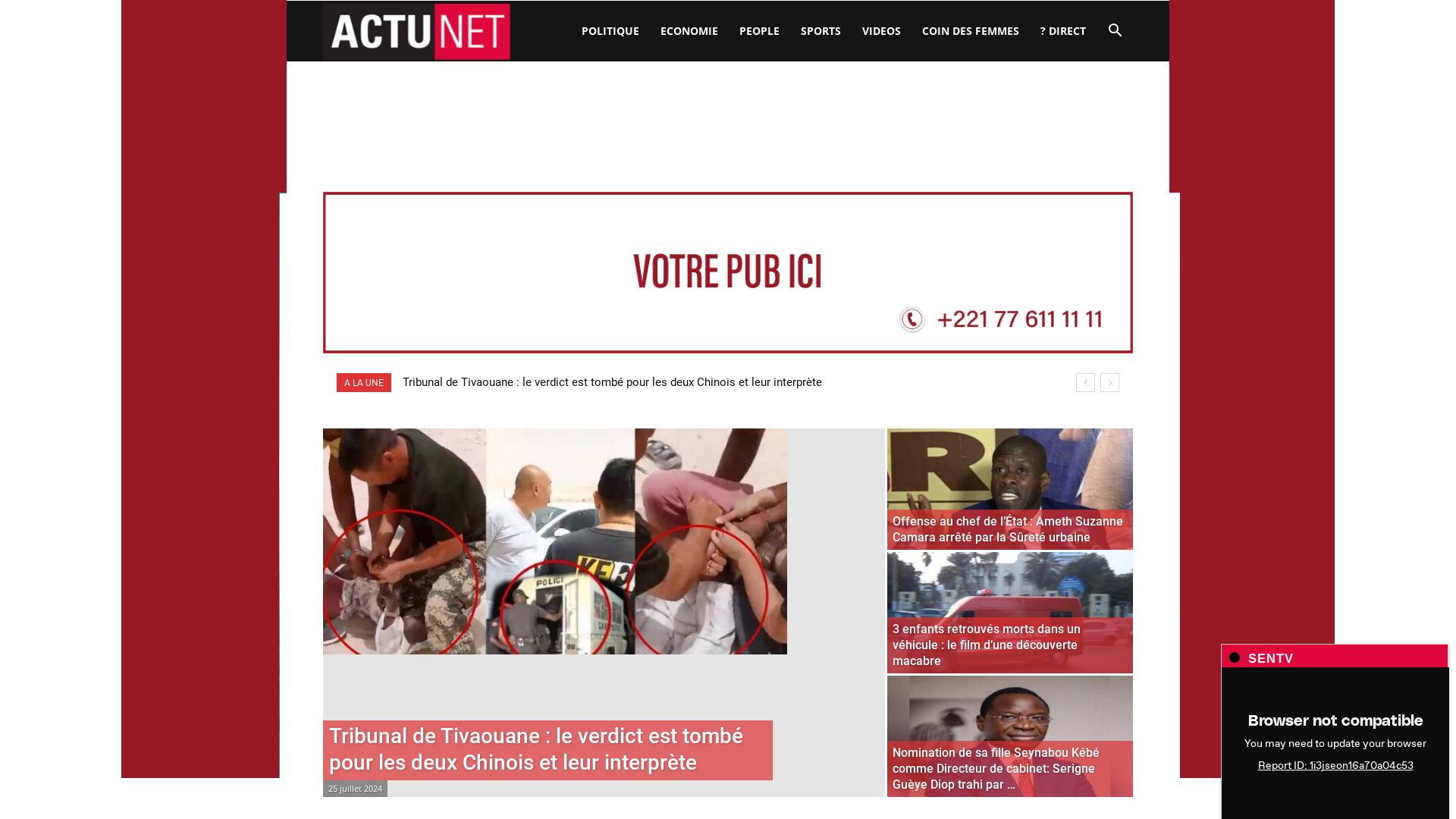 État du site web actunet.net est   EN LIGNE