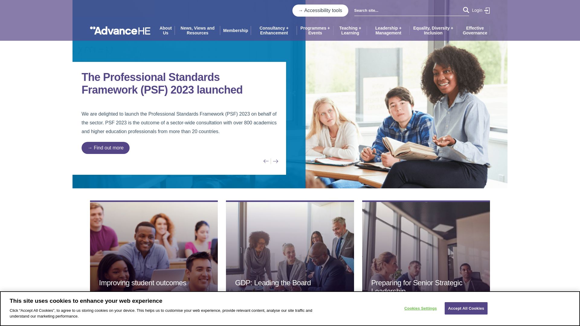 État du site web advance-he.ac.uk est   EN LIGNE