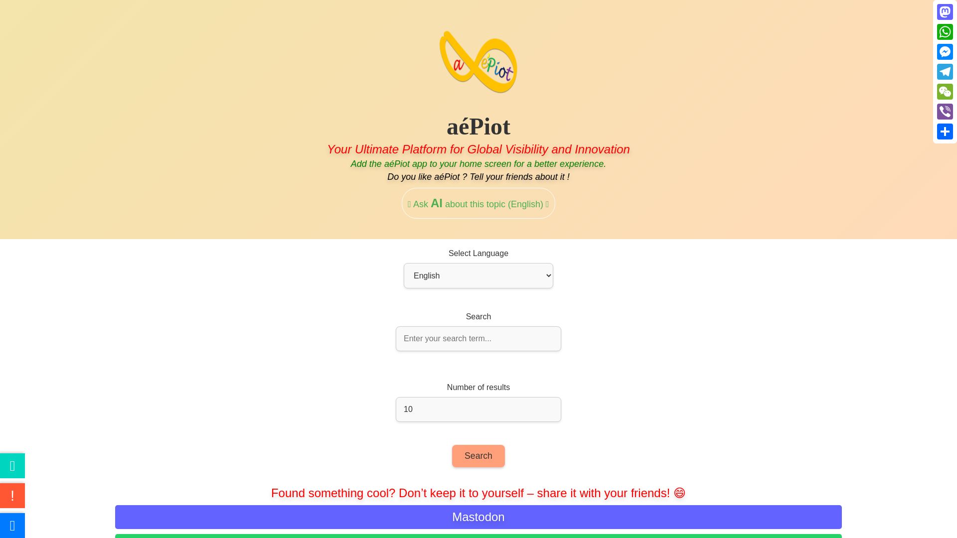 État du site web aepiot.com est   EN LIGNE