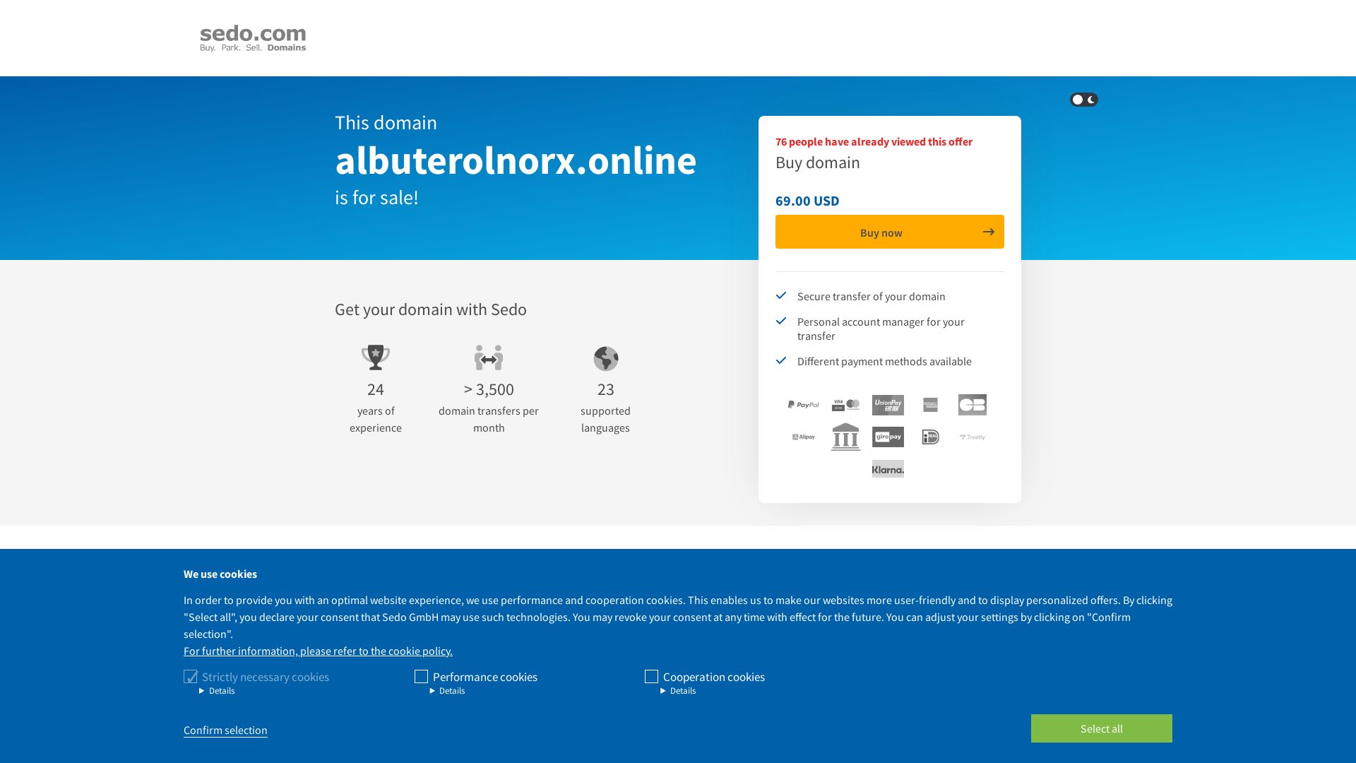 État du site web albuterolnorx.online est   EN LIGNE