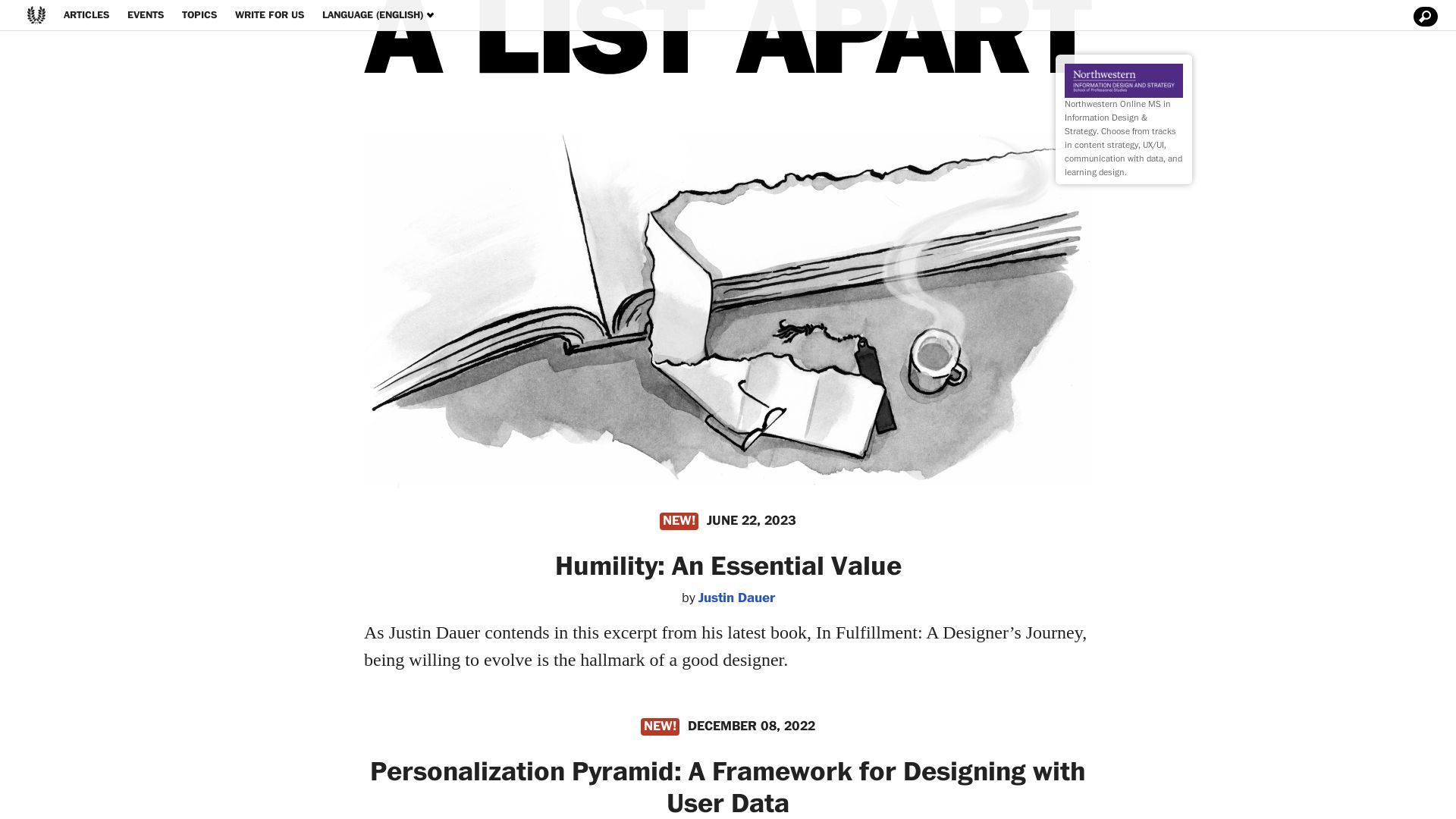 État du site web alistapart.com est   EN LIGNE