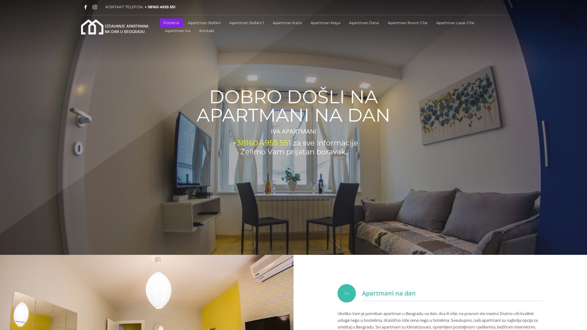 État du site web apartmaninadan.rs est   EN LIGNE