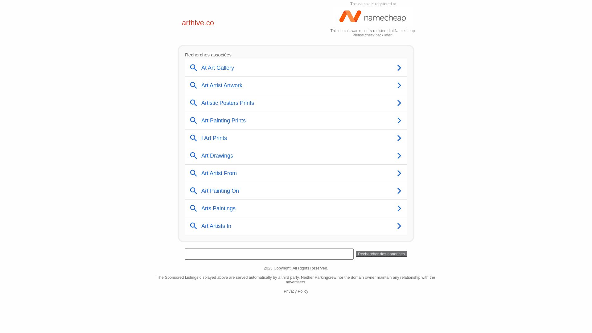 État du site web arthive.co est   EN LIGNE