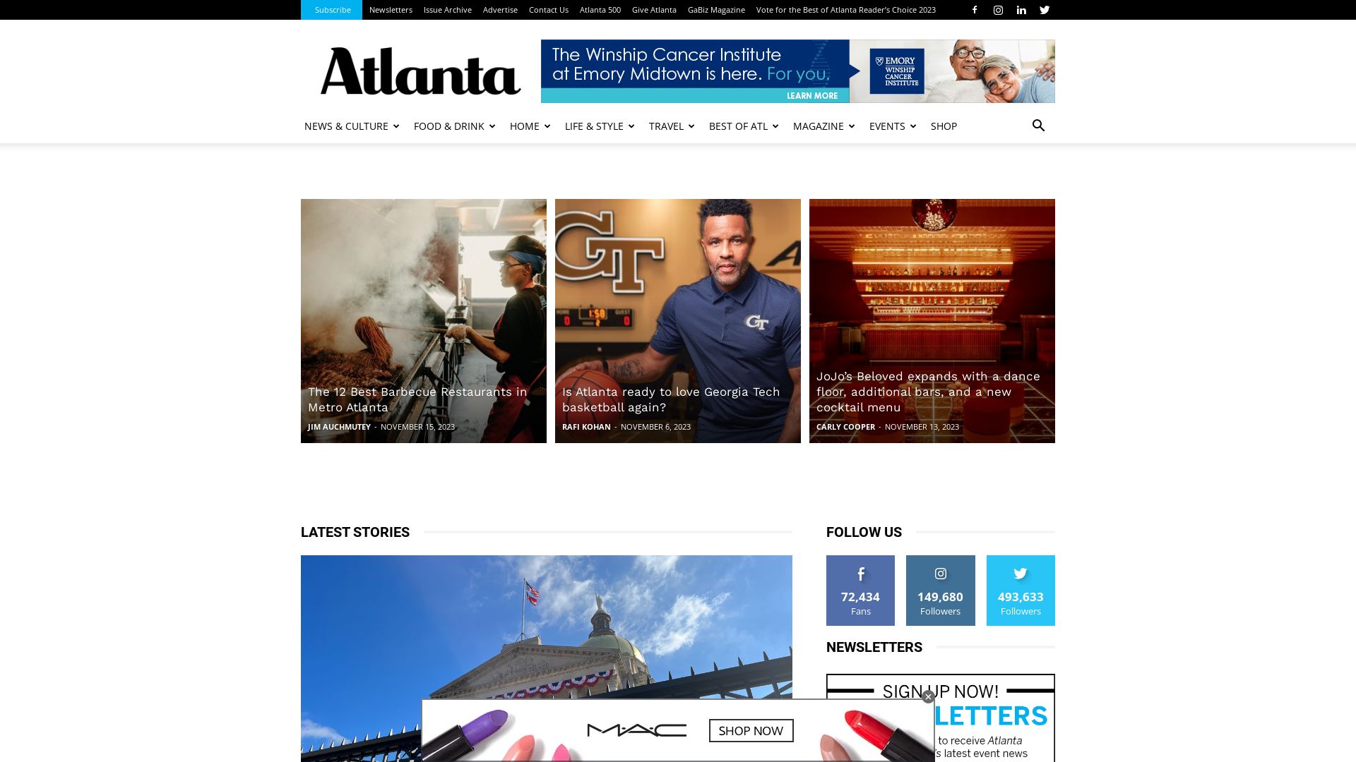 État du site web atlantamagazine.com est   EN LIGNE