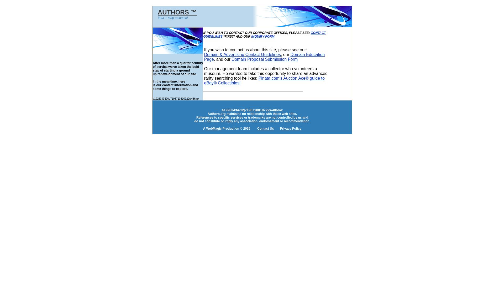État du site web authors.org est   EN LIGNE