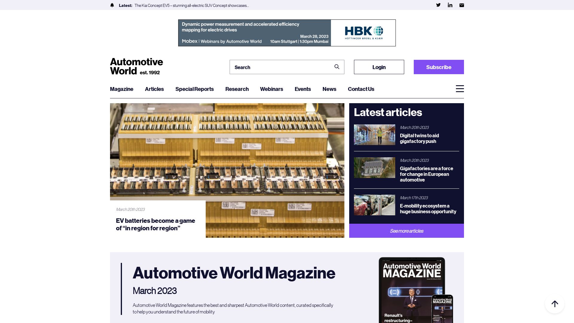 État du site web automotiveworld.com est   EN LIGNE