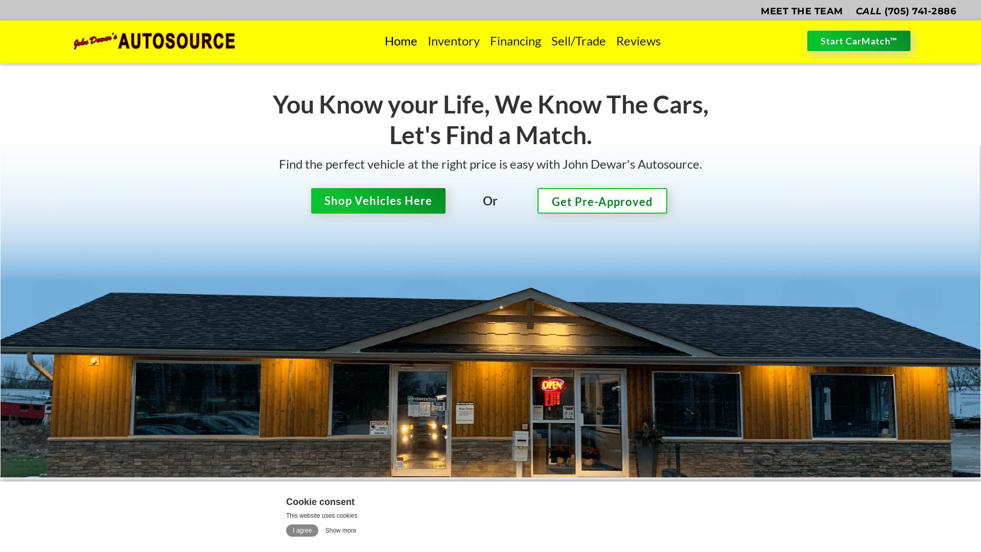 État du site web autosource.ca est   EN LIGNE