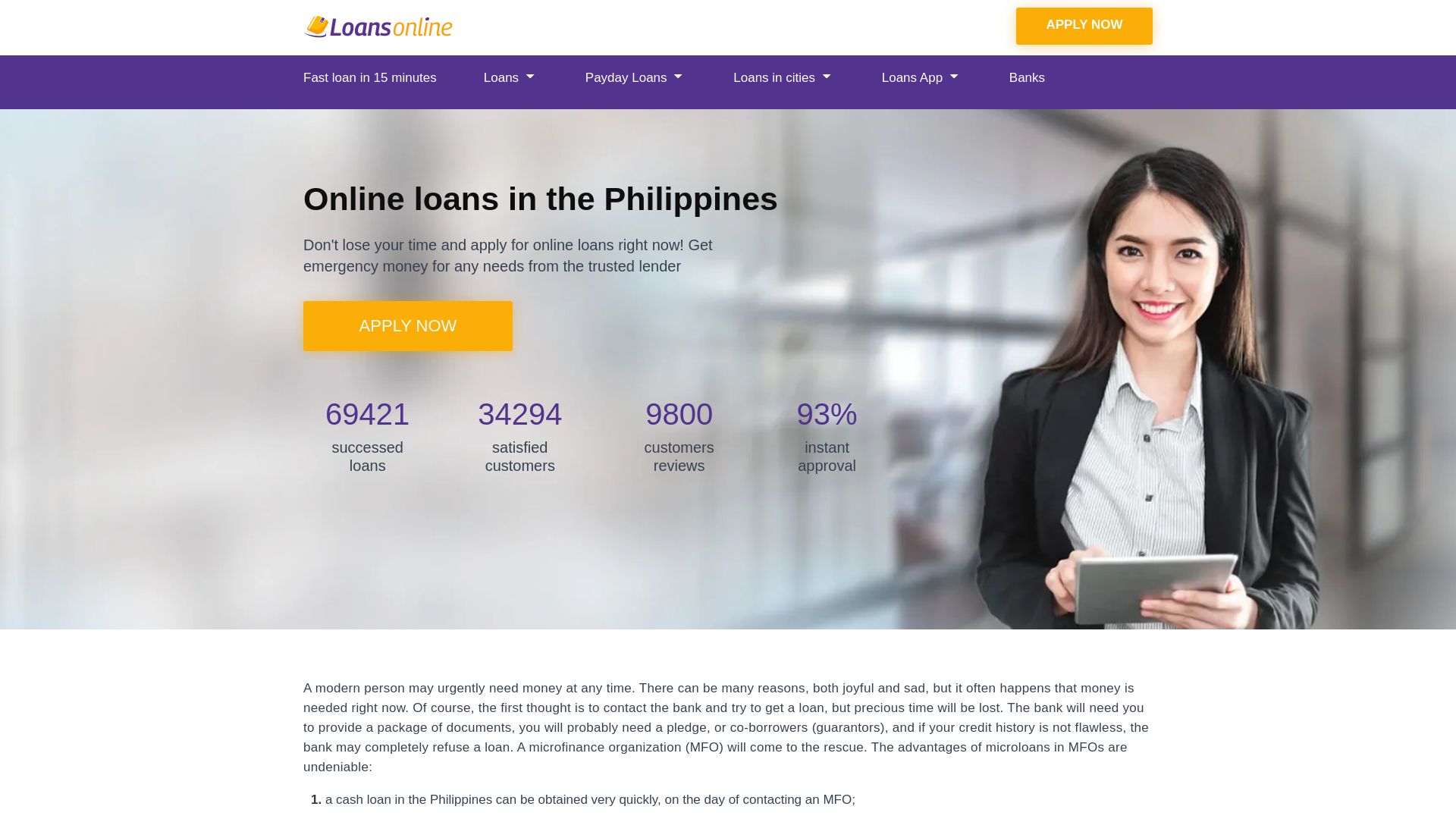 État du site web bestloanonline.com est   EN LIGNE