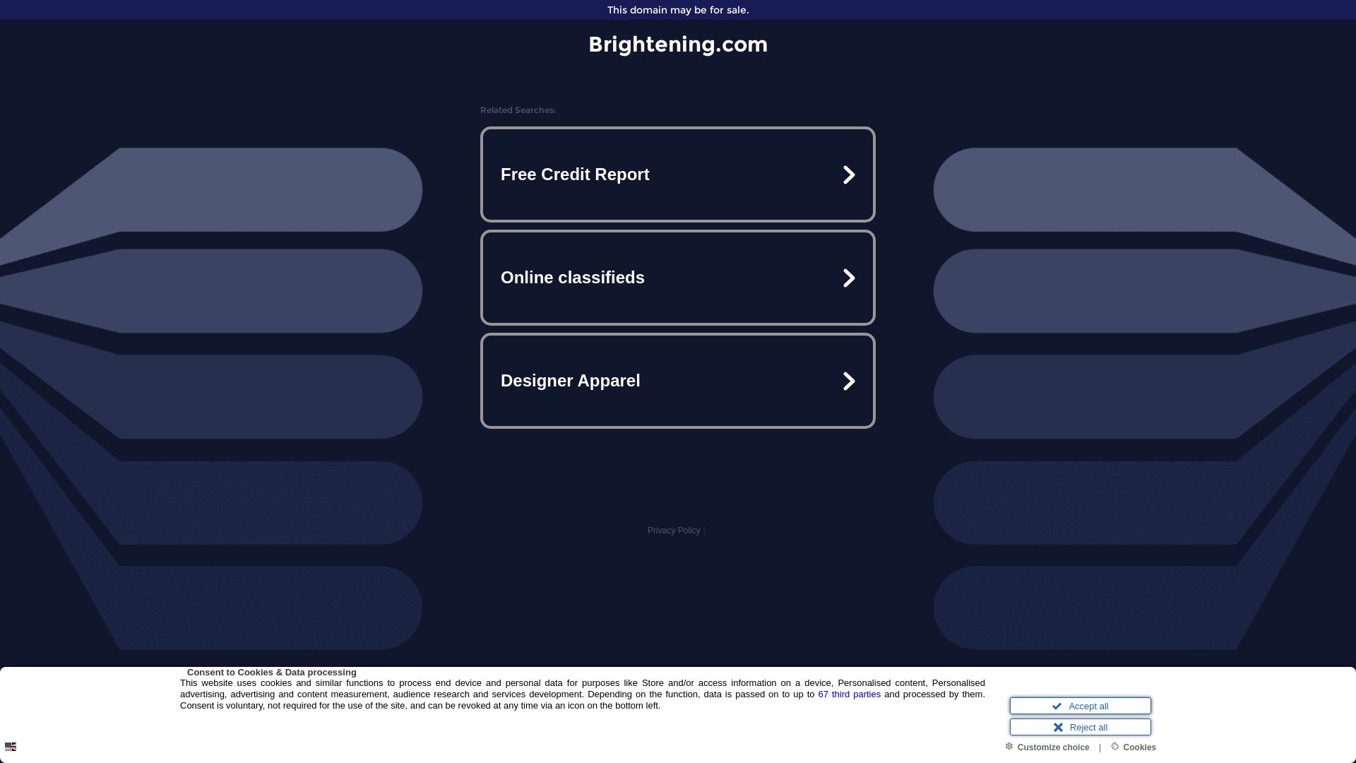 État du site web brightening.com est   EN LIGNE