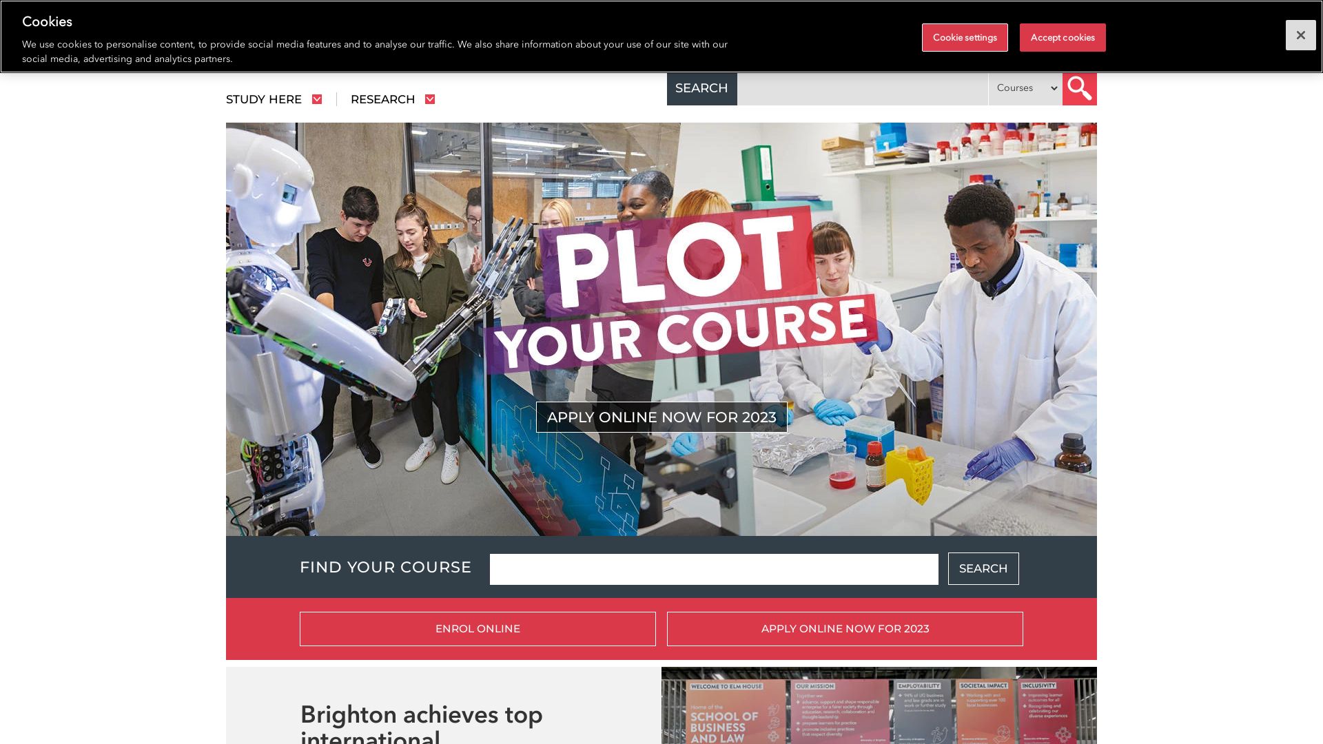 État du site web brighton.ac.uk est   EN LIGNE
