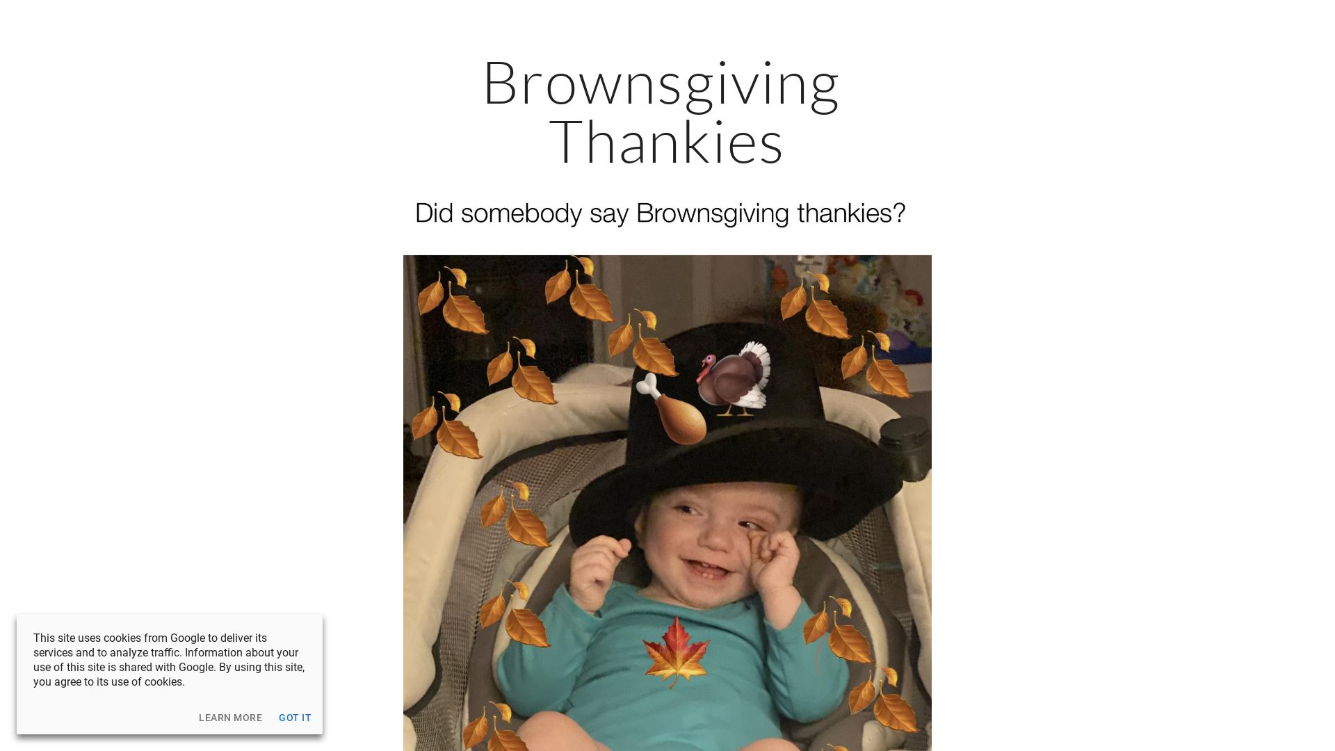 État du site web brownsgivingthankies.com est   EN LIGNE