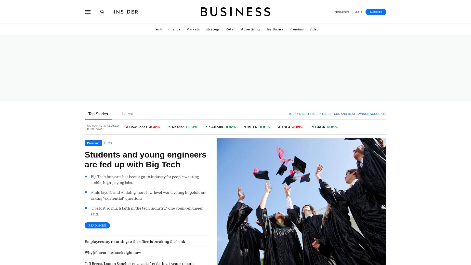 État du site web businessinsider.co.za est   EN LIGNE