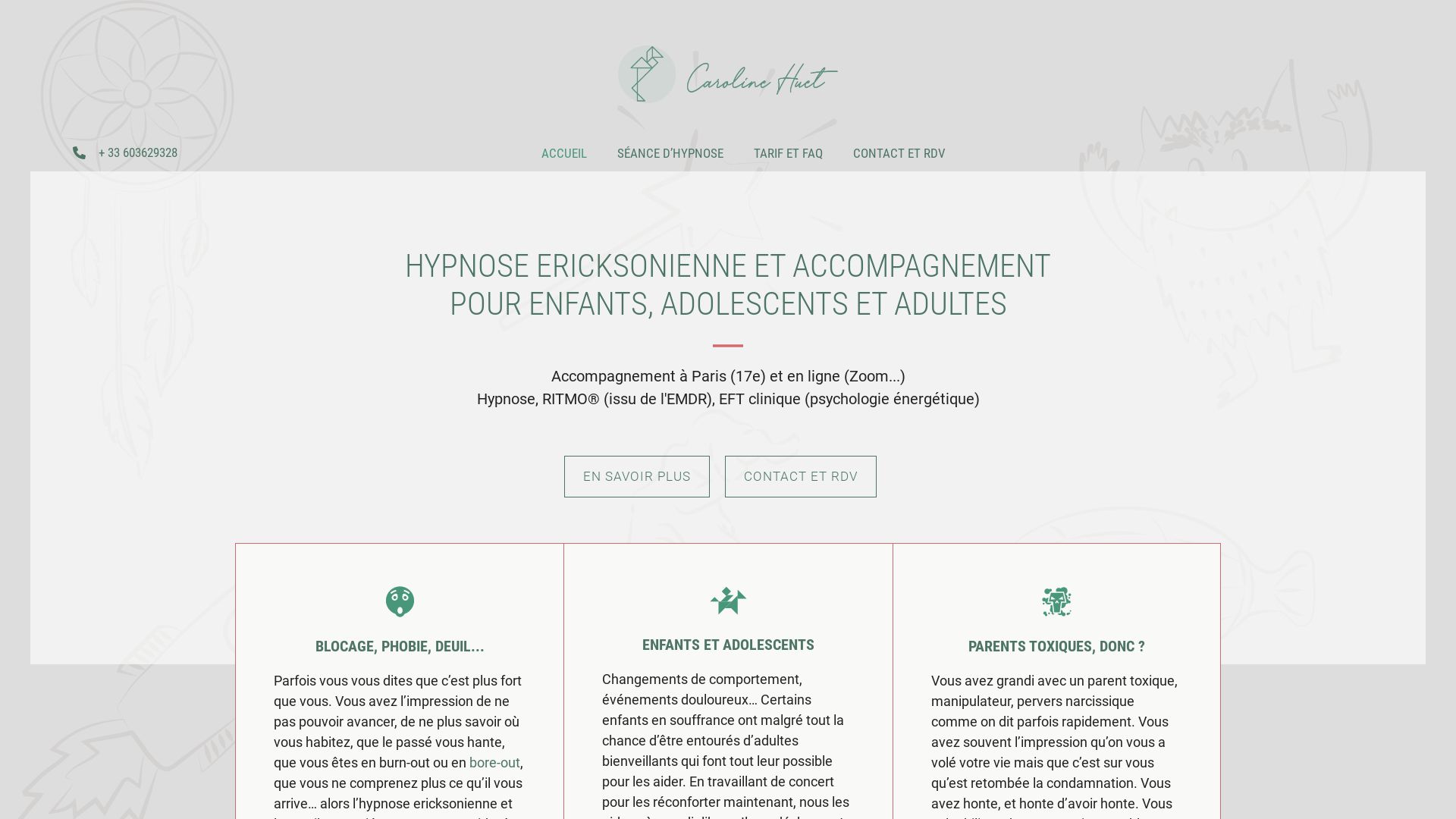 État du site web carolinehuet.fr est   EN LIGNE