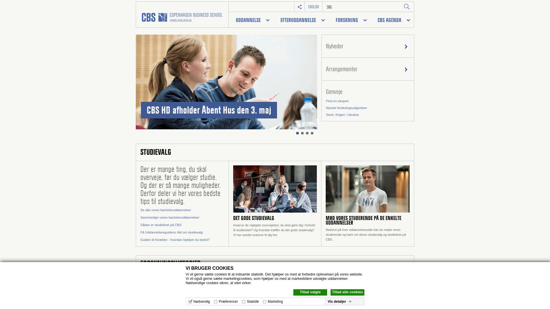 État du site web cbs.dk est   EN LIGNE