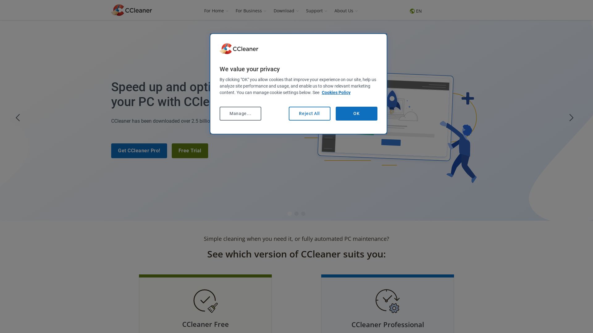 État du site web ccleaner.com est   EN LIGNE
