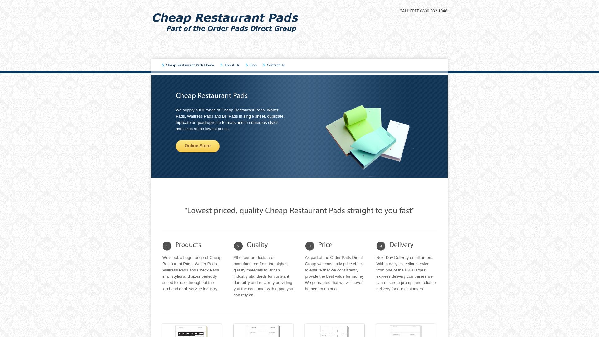 État du site web cheaprestaurantpads.com est   EN LIGNE