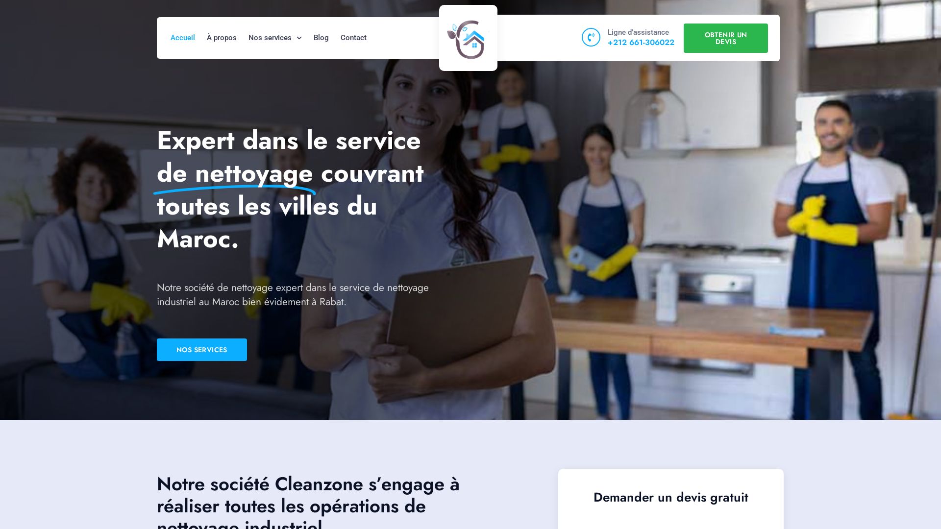 État du site web cleanzone.ma est   EN LIGNE
