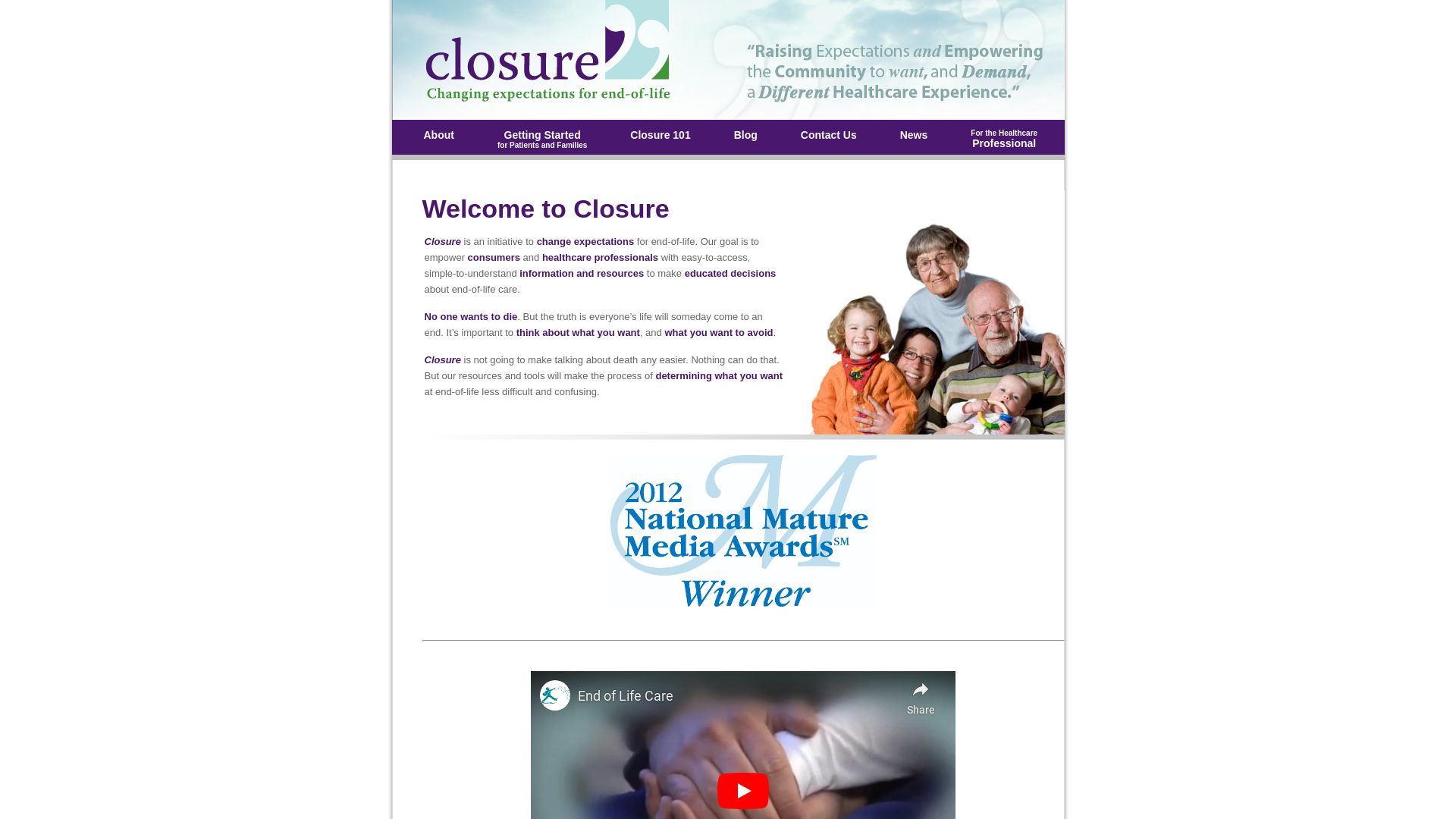 État du site web closure.org est   EN LIGNE