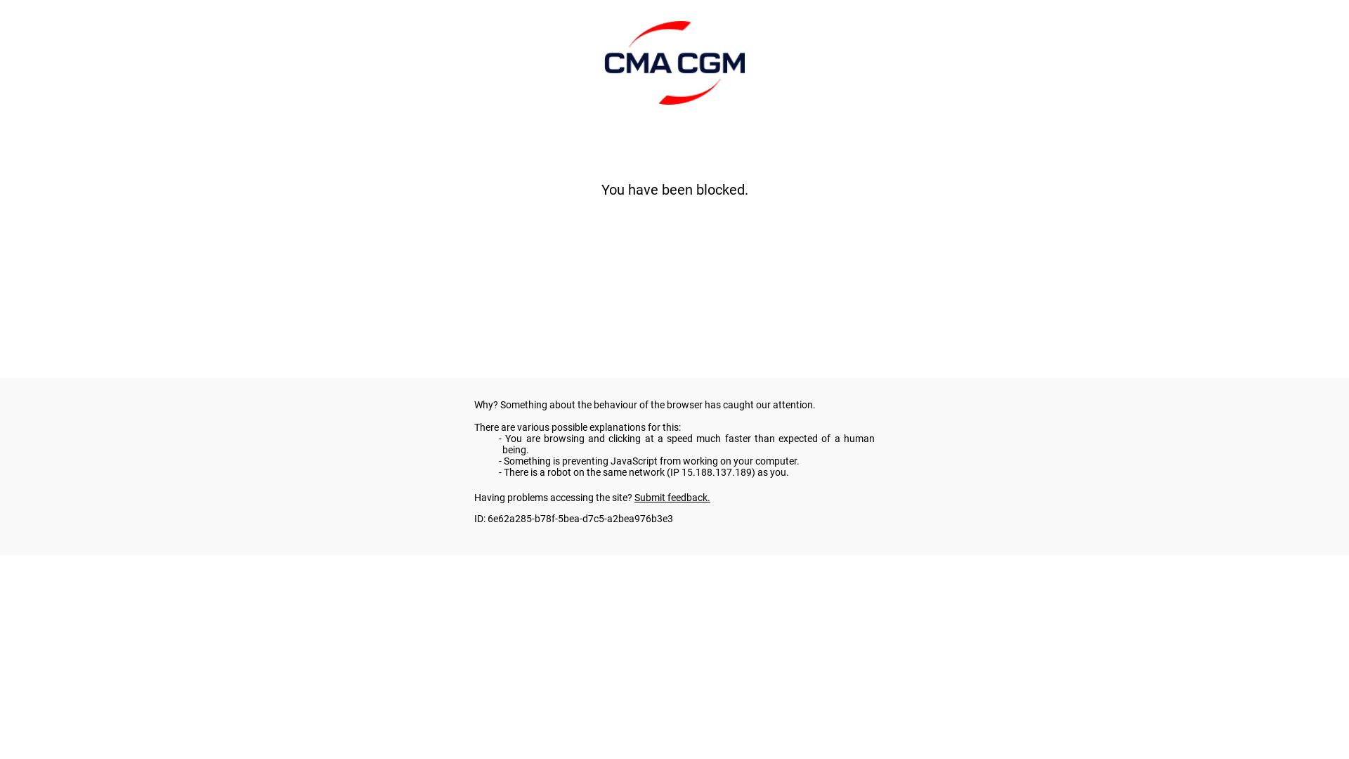 État du site web cma-cgm.com est   EN LIGNE