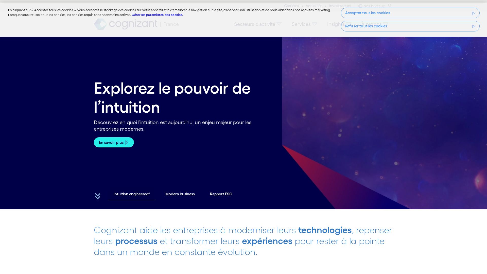 État du site web cognizant.com est   EN LIGNE