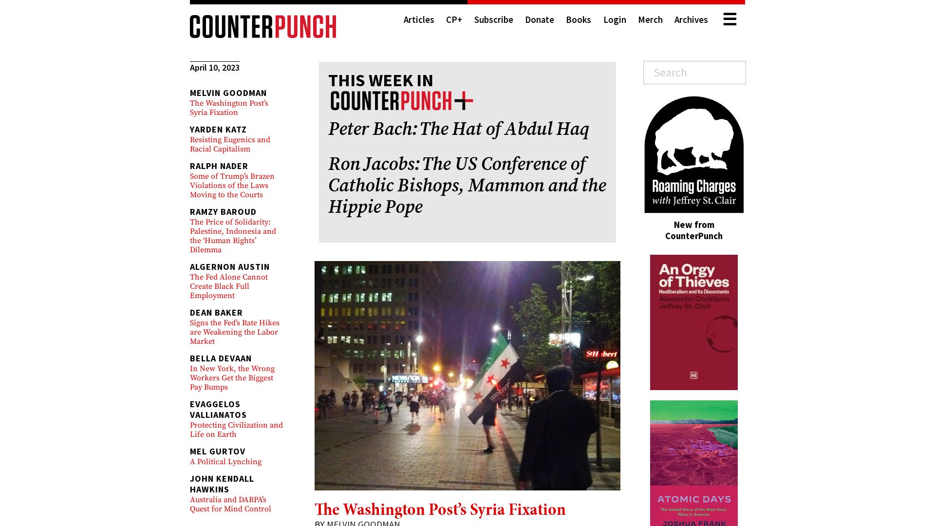 État du site web counterpunch.org est   EN LIGNE