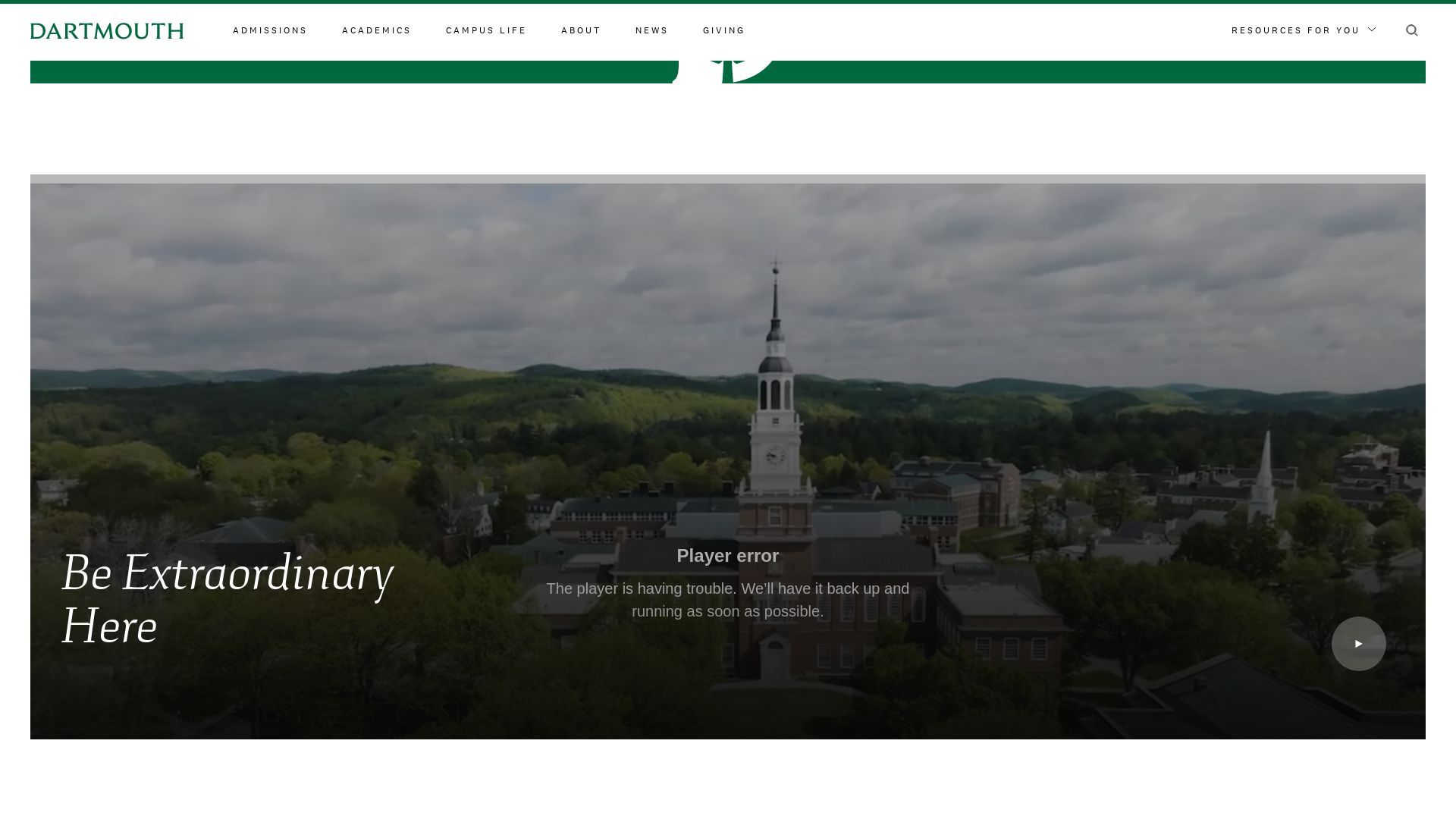 État du site web dartmouth.edu est   EN LIGNE