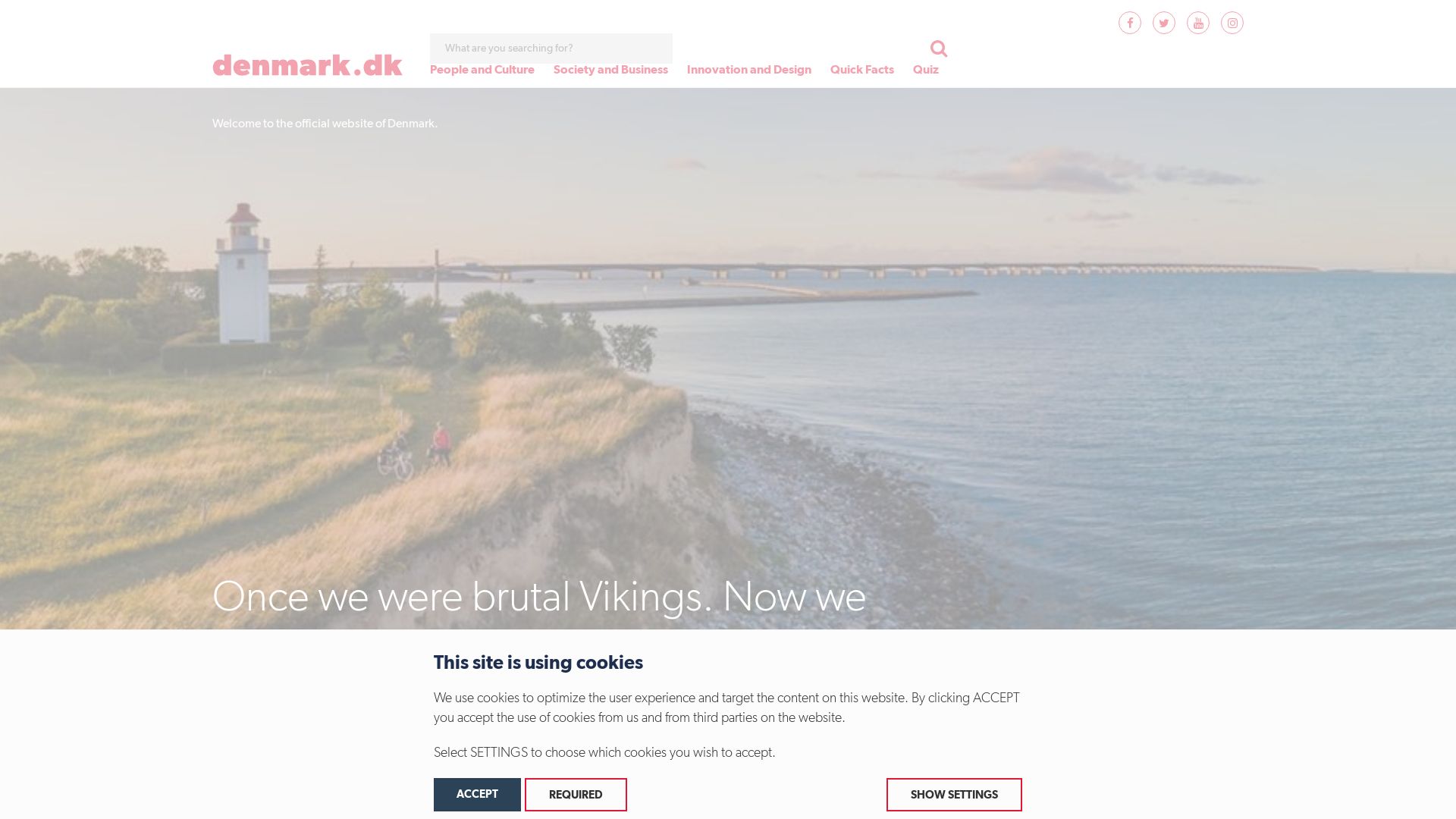 État du site web denmark.dk est   EN LIGNE