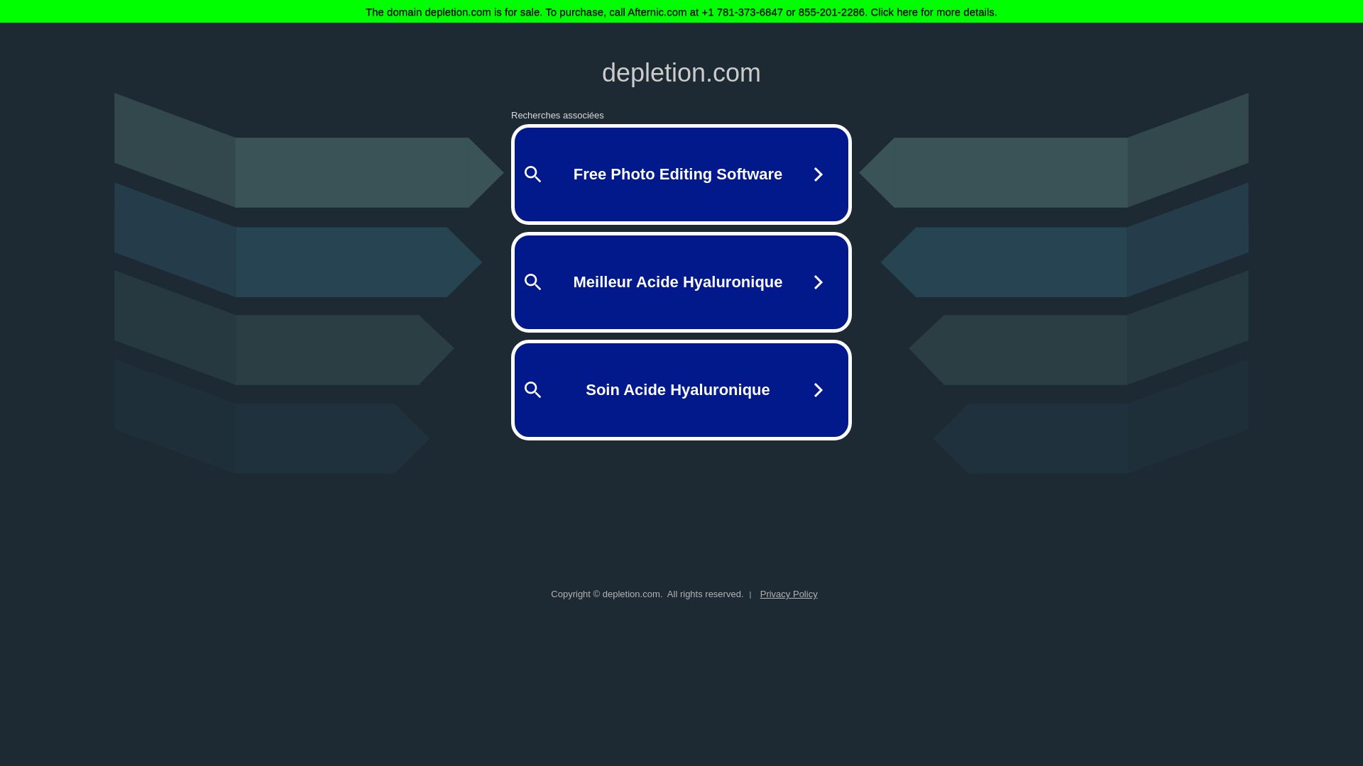 État du site web depletion.com est   EN LIGNE