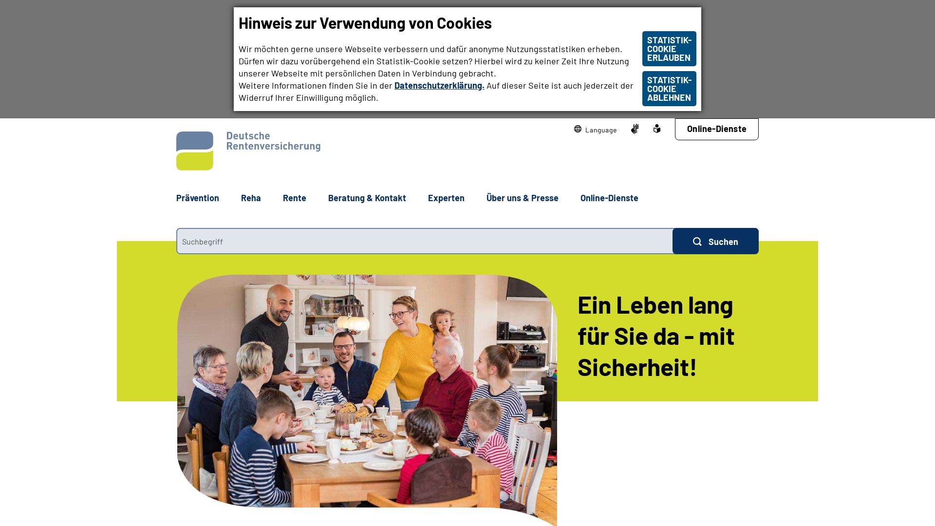 État du site web deutsche-rentenversicherung.de est   EN LIGNE