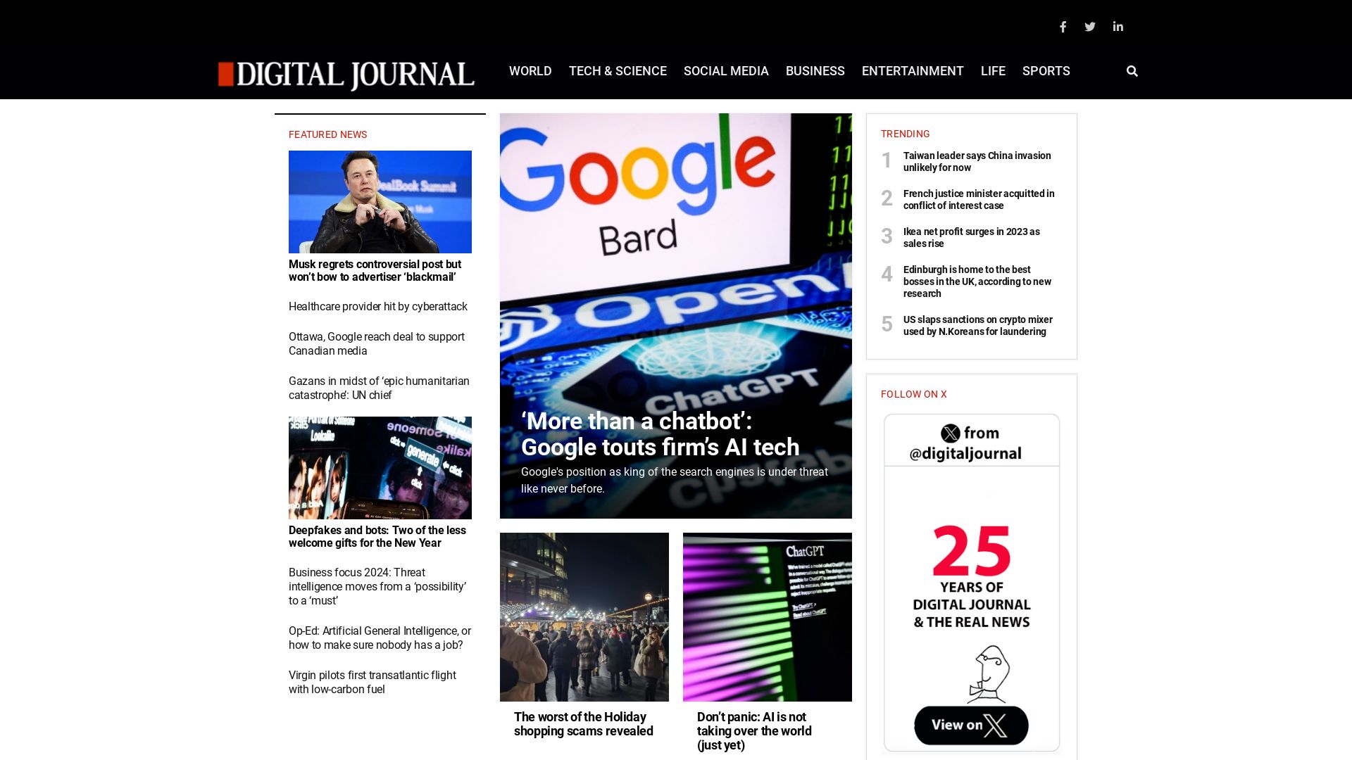 État du site web digitaljournal.com est   EN LIGNE