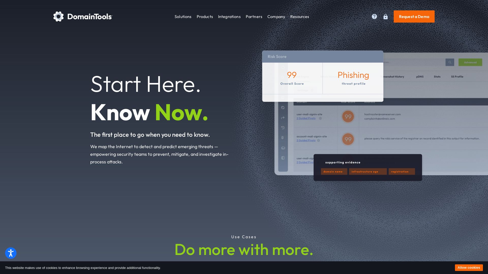 État du site web domaintools.com est   EN LIGNE