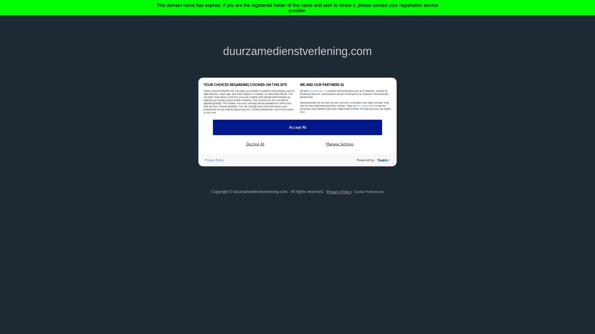 État du site web duurzamedienstverlening.com est   EN LIGNE