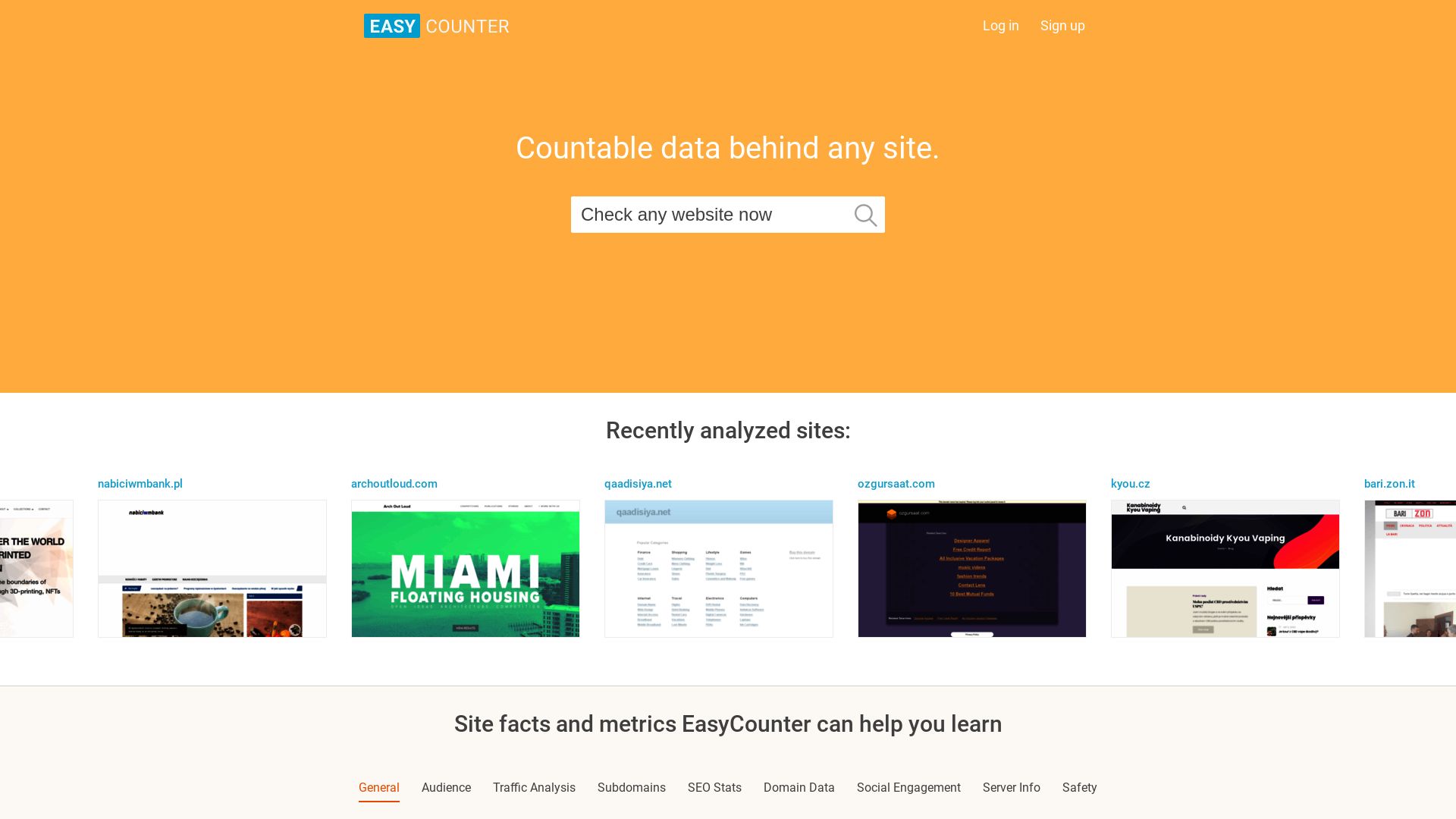 État du site web easycounter.com est   EN LIGNE