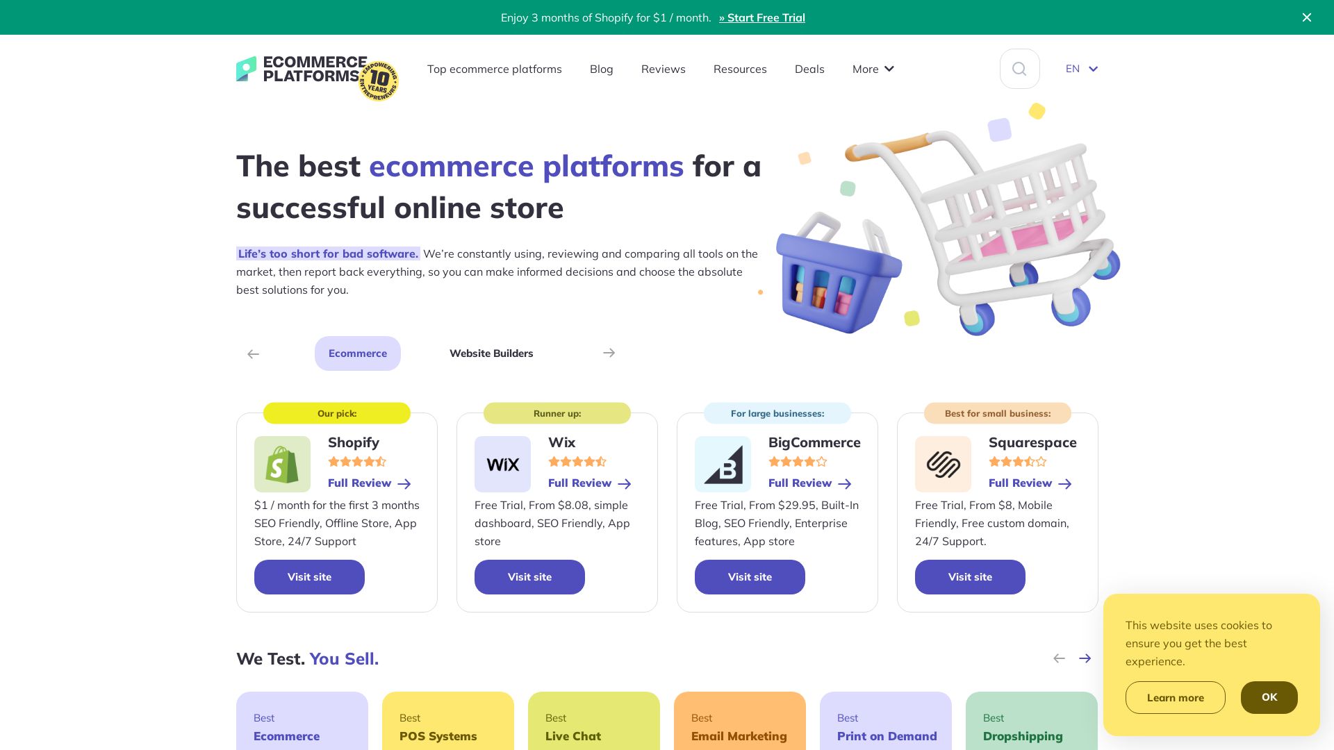 État du site web ecommerce-platforms.com est   EN LIGNE