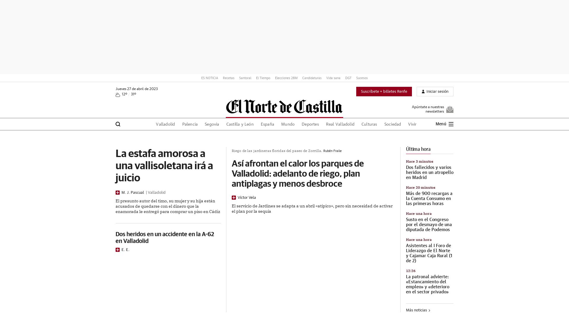 État du site web elnortedecastilla.es est   EN LIGNE