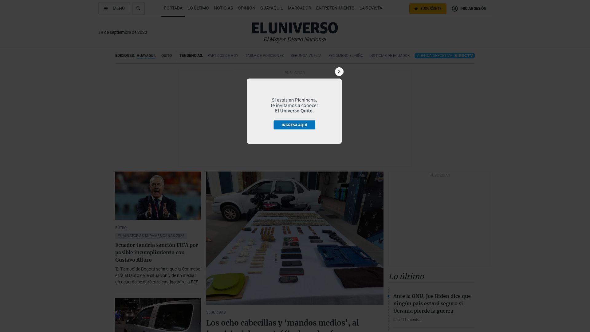 État du site web eluniverso.com est   EN LIGNE