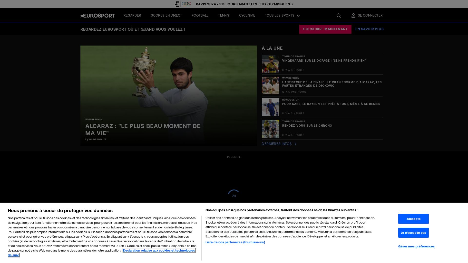 État du site web eurosport.fr est   EN LIGNE