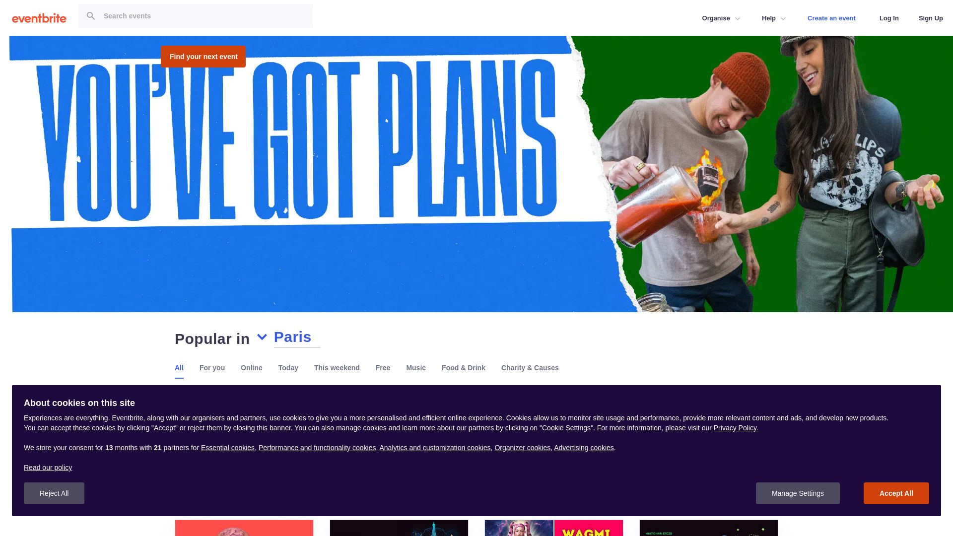 État du site web eventbrite.co.uk est   EN LIGNE