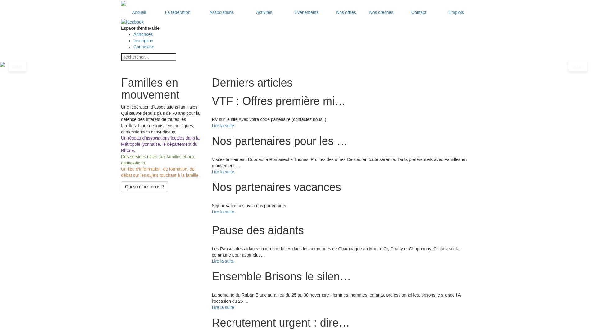 État du site web famillesenmouvement.fr est   EN LIGNE