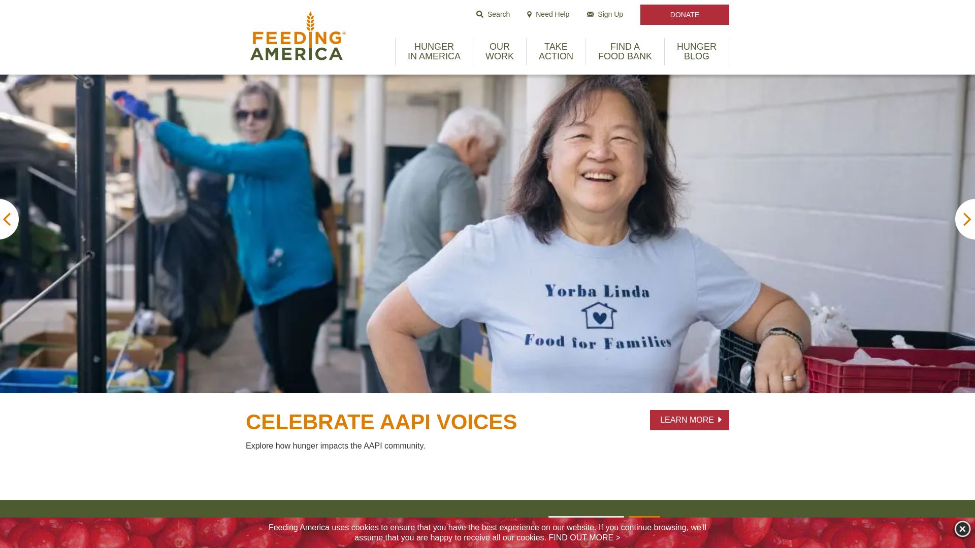 État du site web feedingamerica.org est   EN LIGNE