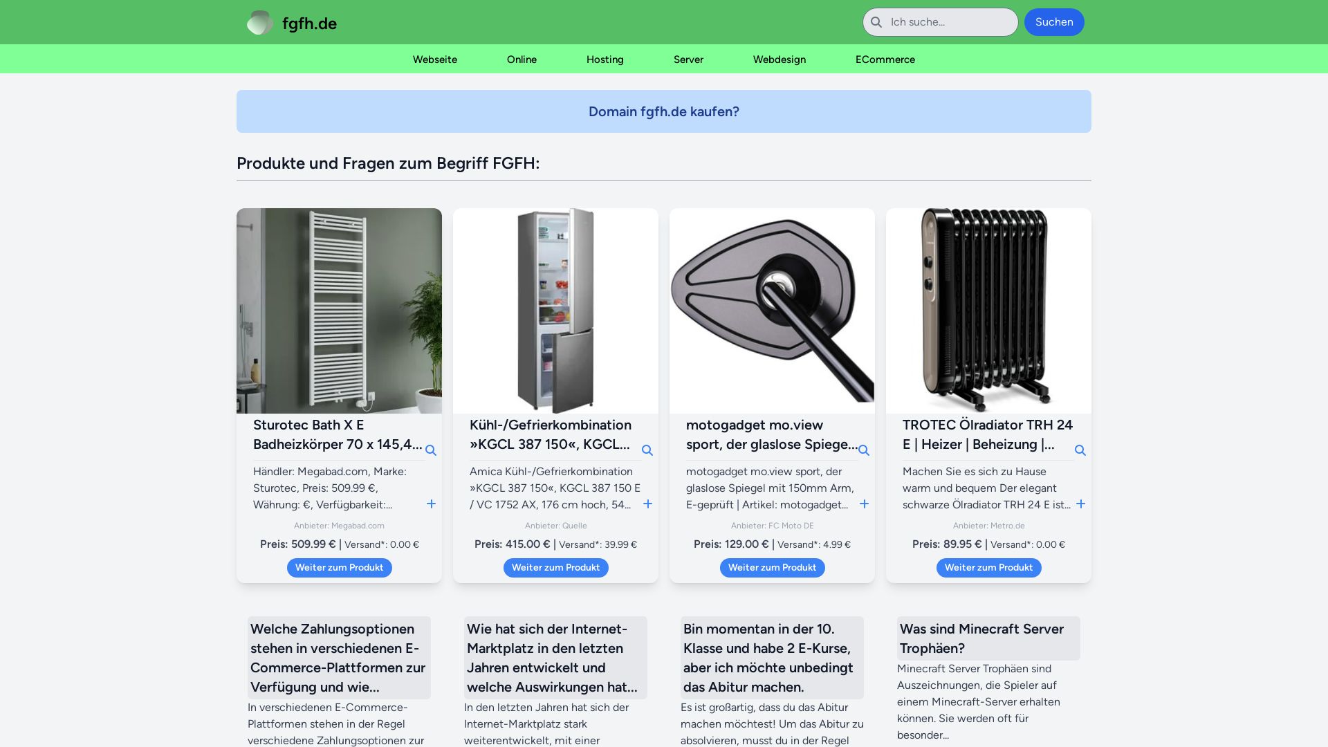 État du site web fgfh.de est   EN LIGNE