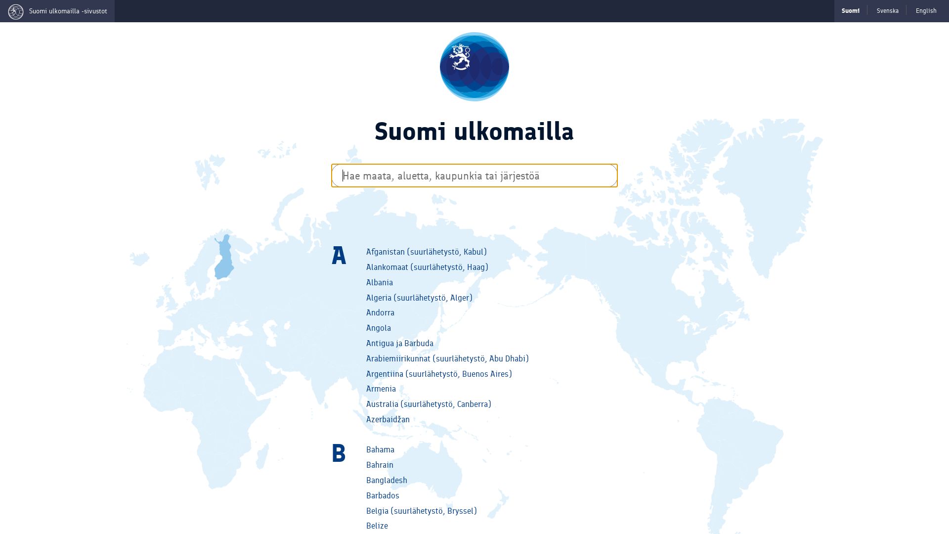 État du site web finlandabroad.fi est   EN LIGNE