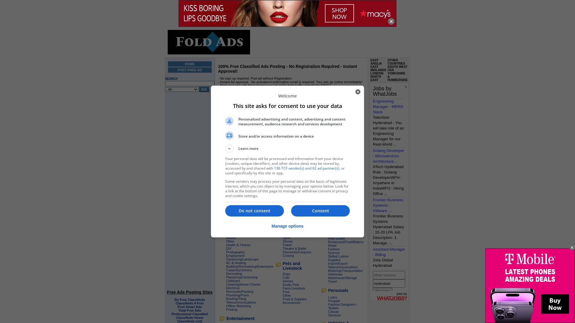 État du site web foldads.com est   EN LIGNE