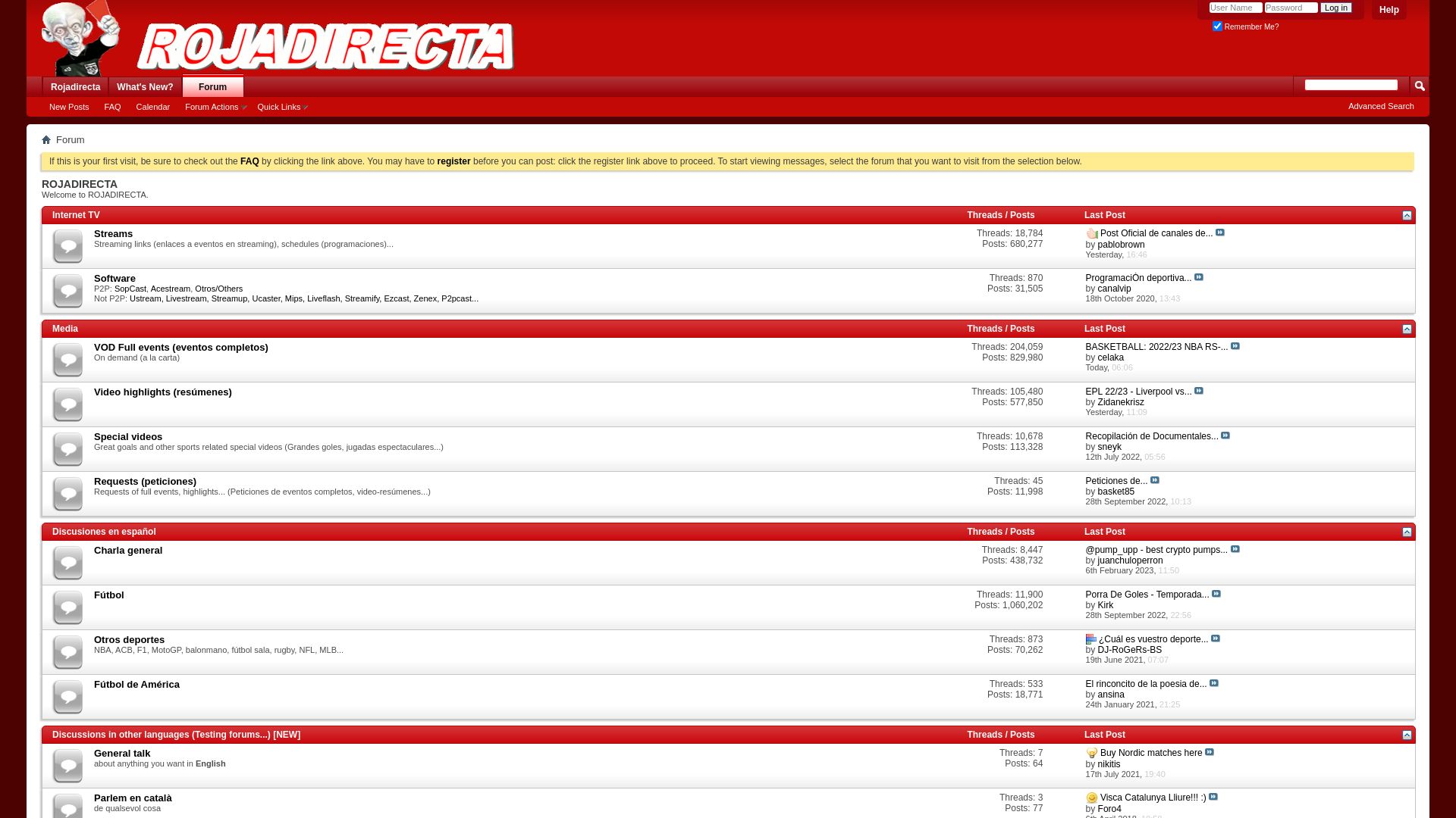 État du site web forum.rojadirecta.es est   EN LIGNE