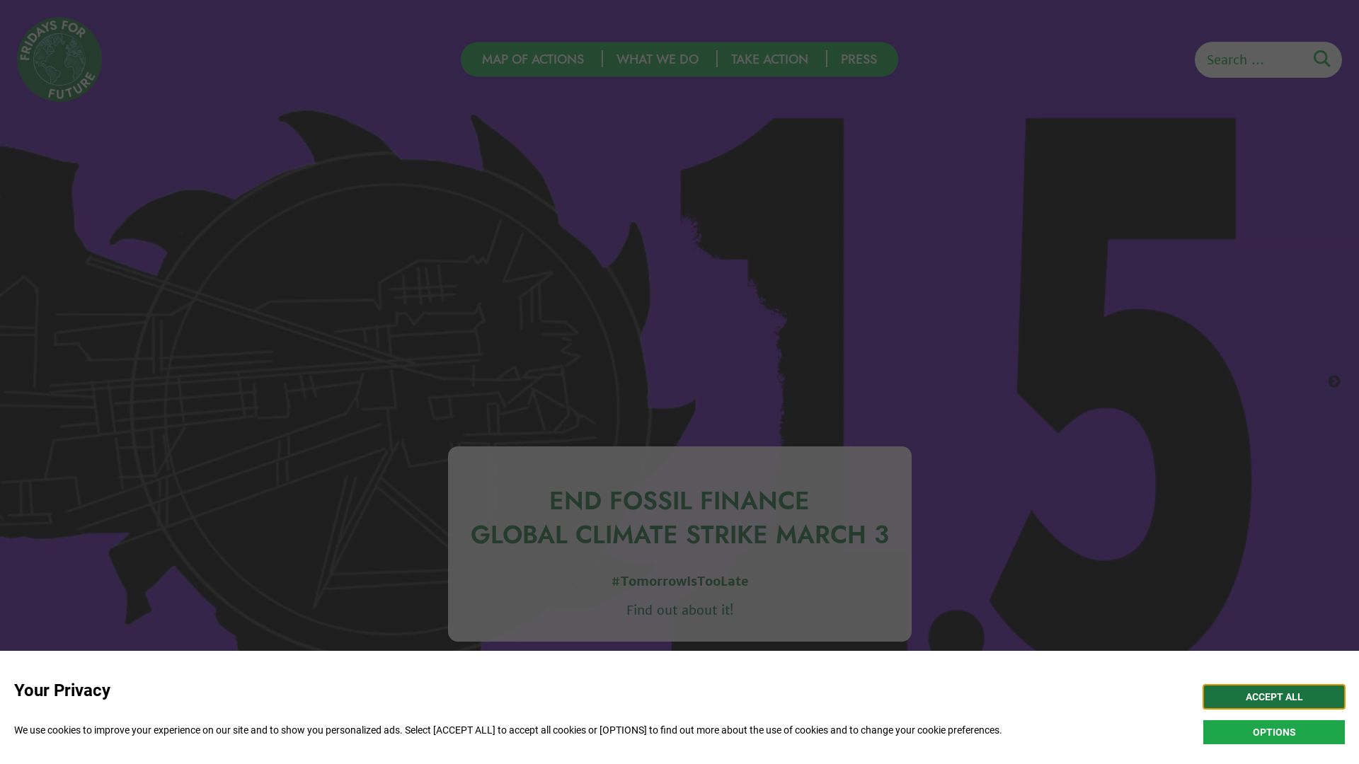 État du site web fridaysforfuture.org est   EN LIGNE