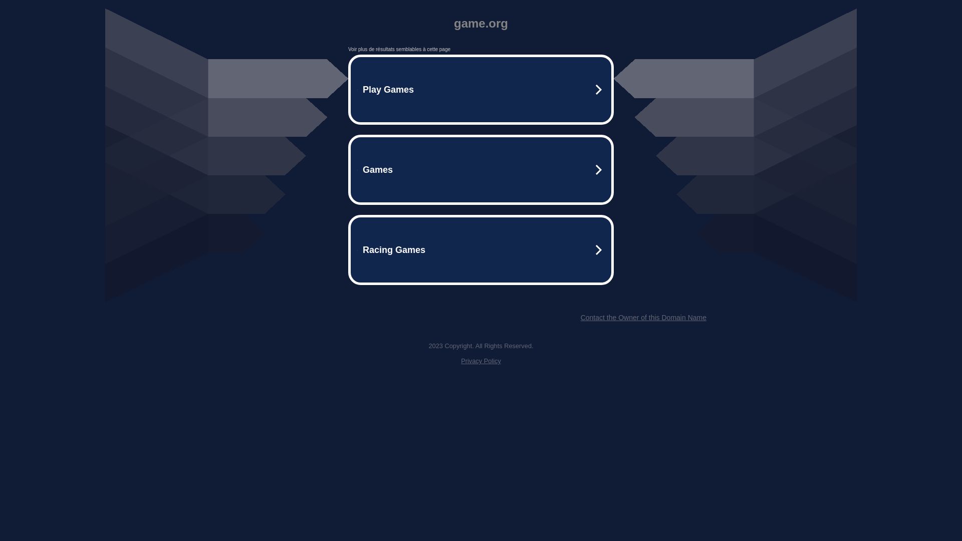 État du site web game.org est   EN LIGNE